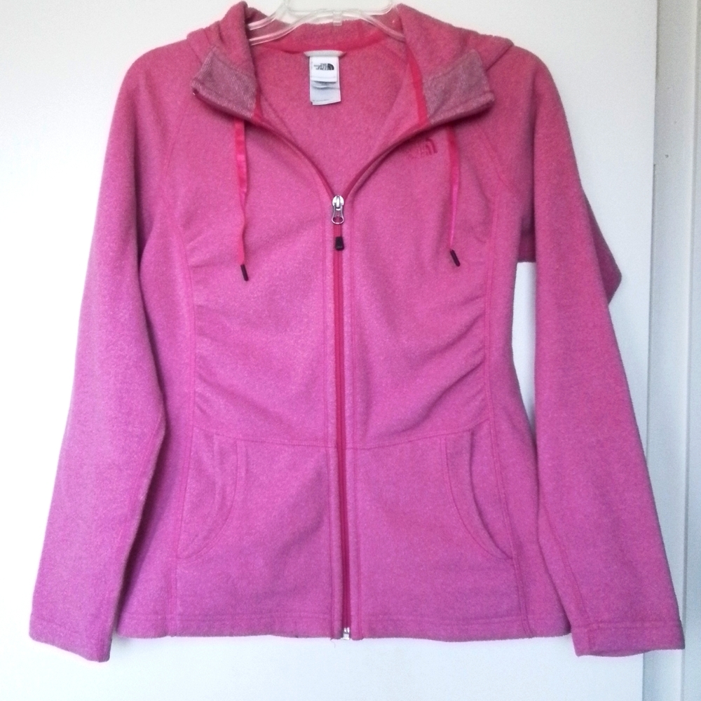 The North Face Pink Fleece Polartec Classic Full Zip Hooded Jacket Size Small